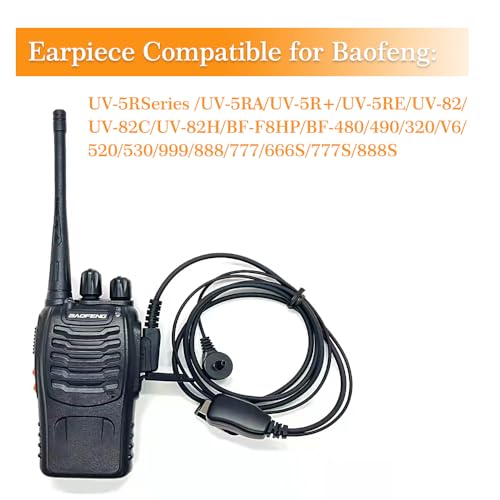 Walkie Talkies Earpieces(2 Packs) with Mic 2 Pin Covert Air Acoustic Tube Headset for Baofeng UV-5R BF-888S BF-F8HP Retevis H-777 Kenwood Pxton Puxin Two Way Radio - style: 2Packs(White) for Baofeng Kenwood Pxton