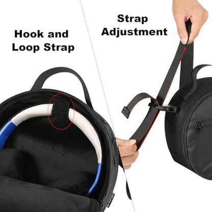DJ Headphone Case with Adjustable Shoulder Strap Accessory Pocket Storage Bag for Headphone Headset
