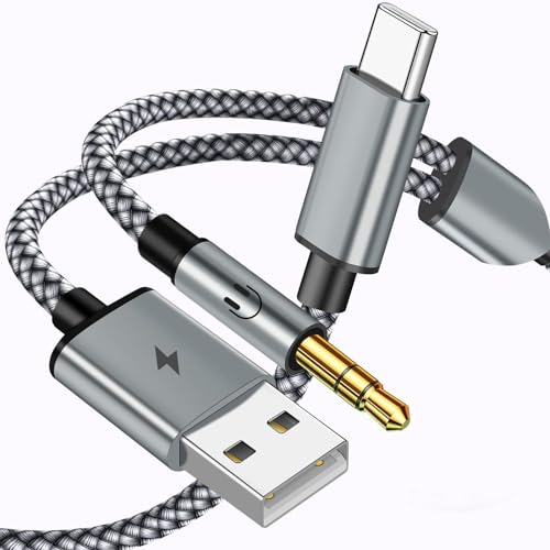 USB C to 3.5mm Aux Cable with Charger, 2 in 1 USB C to 3.5mm Car Stereo Aux Cable Headset Cable with PD 18W Charging Compatible with iPhone 17/16/16e/15 Pro Max/Air, Galaxy S25/S24/S23, Pixel 9/8/7/6 - color: Zebra