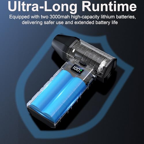Compressed Air Duster, 130000 RPM Cordless Electric Blower | Variable Speed Rechargeable Keyboard Cleaner with Multi-Nozzle Kit for Home, Studio or Car Interior Dust Removal