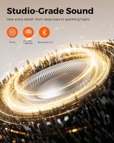 truefree HD-100 Wireless Earbuds, Bluetooth 6.0 Neckband Headphones | Magnetic Earphones, 11mm Driver Spatial Audio, Multipoint Connection, 20 Hours of Battery Life, IP67 Waterproof for Sports