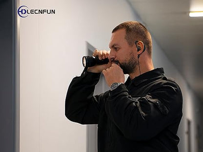 Split-Wire Earpiece - Headset Surveillance with Mic Compatible with 2 Pin Walkie Talkie Two Way Radio