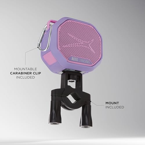 Altec Lansing HYDRATREK Magnetic Bluetooth Speaker, Waterproof IP67, Portable Speaker, True Wireless Pairing, USB-C Quick Charge, 3.7V 400mAh Battery, Voice Assistant, Perfect for Any Adventure - color: Purply Pink