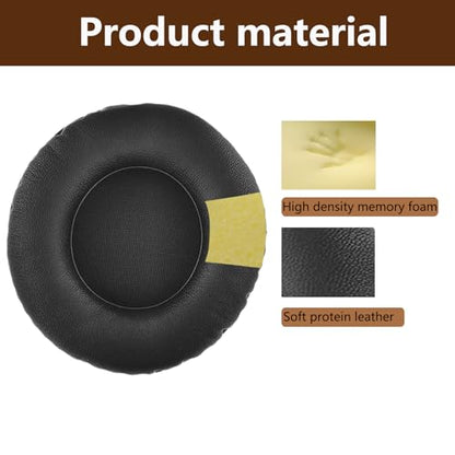 Replacement Ear Pads, Compatible with Pioneer HDJ-X5 HDJ-X7 HDJ-X10 Headphones. Soft Protein Leather and high-Density Memory Foam, one Pair of Headphone Replacement Ear Pads (Black)