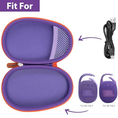 Carrying Case for JBL Clip 5 and for JBL Clip 4 Speaker - color: Purple