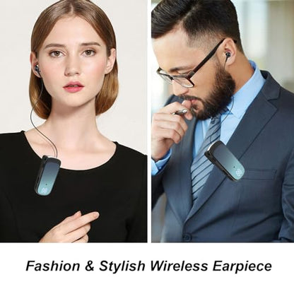 Retractable Wireless Headset Headphone Stereo Earphone V5.0 Noise Cancelling Mic Clip on Earpiece Comfortable HandsFree Headset 20Hrs Talking Time Sports Business Trucker Driver Earbud - color: Blue