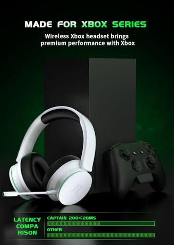 Wireless Gaming Headset for Xbox Series X|S, Xbox One, PS5, PS4-Blackwhite | Rotatable Earmuffs, 3D Surround Sound, Noise Canceling Microphones for Xbox Series X|S, Xbox One, Sega Gear, Mac - color: Blackwhite