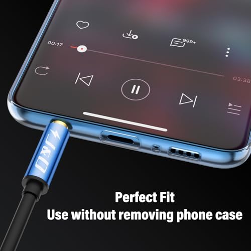 J&D 3.5mm Male to 2 RCA Phono Male Stereo Audio Cable, Aluminum Alloy Shell Gold-Plated RCA Audio Adapter Aux Cable, Blue, 15 Feet - color: Blue, size: 15 Feet