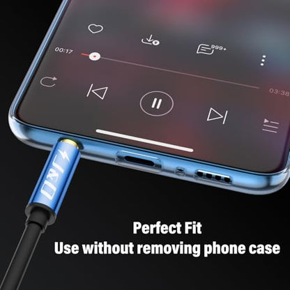 J&D 3.5mm Male to 2 RCA Phono Male Stereo Audio Cable, Aluminum Alloy Shell Gold-Plated RCA Audio Adapter Aux Cable, Blue, 15 Feet - color: Blue, size: 15 Feet