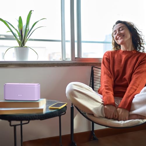 DOSS SoundBox Touch Wireless Bluetooth Speaker-12W HD Sound with Rich Bass | Portable & Small Design, IPX5 Waterproof, 20H Playtime, Handsfree, House, Office Desktop, Bedroom, Indoor Use, Purple - color: Purple