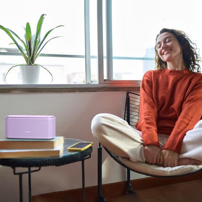 DOSS SoundBox Touch Wireless Bluetooth Speaker-12W HD Sound with Rich Bass | Portable & Small Design, IPX5 Waterproof, 20H Playtime, Handsfree, House, Office Desktop, Bedroom, Indoor Use, Purple - color: Purple