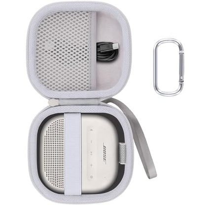 Aenllosi Case for Bose SoundLink Micro 2nd Gen Speaker, Gray-White | EVA case construction, Water-resistant design, Dust-resistant design, Protective case only - color: Grey-White, style: Hard Case for Bose SoundLink Micro 2nd Gen