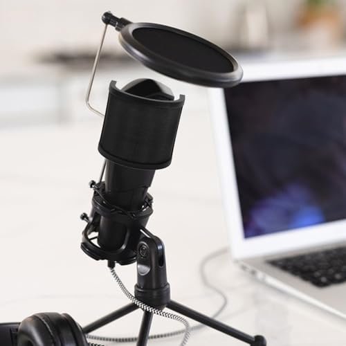 U Shape Mic Windscreen Shield for Microphone, Double Layer