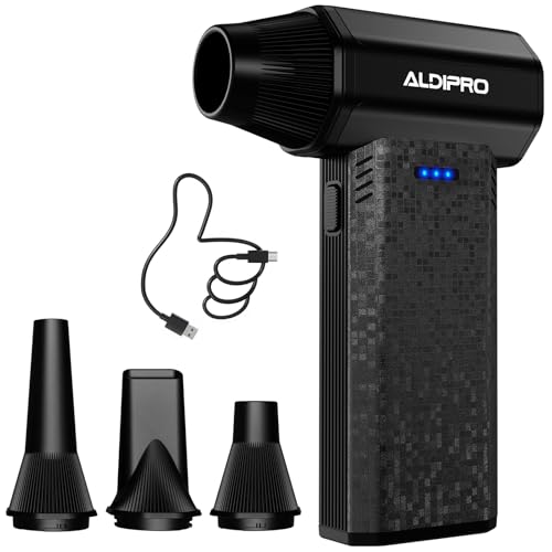 110000 RPM Brushless Compressed Air Duster for Deep PC Keyboard Cleaning | Air Duster with 4 Custom Nozzles for All Electronics, Car Interiors & Any Narrow Crevice, Reusable Canned Air Spray - size: Normal