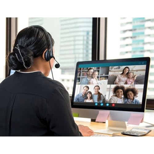 Aluratek Wired USB Stereo Headset with Noise Reducing Boom Mic and in-Line Controls, for Distance Learning, Zoom, MS Teams, Video Conferencing, Skype, Gaming, Music Play, Webinars (AWHU01FJ), Black