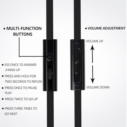 LANDIBO USBC Earbuds, in-Ear Headphones with Volume Control, Built-in microphoneUSB C Earbuds Wired, Clear Sound Quality, bass Noise Cancellation, Headphones Wired (Black + Black)