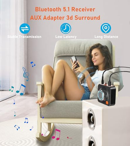 Bluetooth Receiver for Home Stereo Bluetooth Adapter | Bluetooth Audio Receiver for Stereo Receiver & Old Speakers, Optical/COAXIAL/AUX Output, Bluetooth 5.3 Low Latency, KAIY