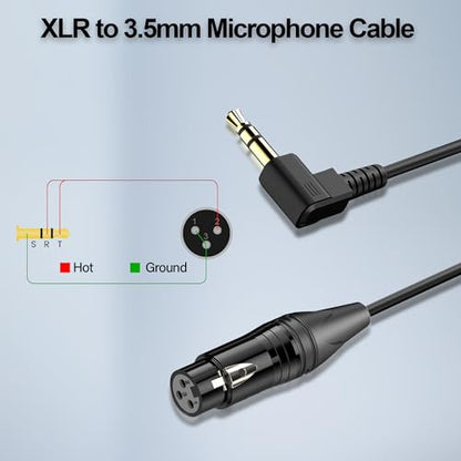 Right Angle 3.5mm to XLR Aux Cable Coiled 1/8 Inch Jack Stereo to XLR Female Cord Adapter 90 Degree Angle 3.5mm to XLR 90 Microphone Cable for Laptop.Microphone.Amplifier.0.98Ft - style: 3.5mm to XLR Female Jack Cable