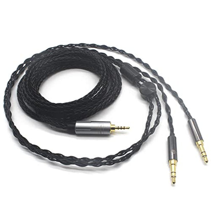 Youkamoo 2.5mm Balanced Replacement Upgrade Cable Compatible with Hifiman Sundara, Ananda, Arya, HE400SE, HE4XX HE-400i Headphones Dual 3.5mm Male Silver Plated Braided 4ft/1.2m - size: 4 ft (1.22 m)
