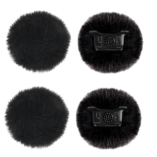 Microphone Windscreen for DJI MIC MINI (2024) Wireless Microphone Furry Wind Muff Accessories (4 Packs-Black) - color: black-4 pcs