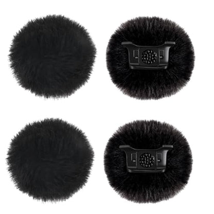 Microphone Windscreen for DJI MIC MINI (2024) Wireless Microphone Furry Wind Muff Accessories (4 Packs-Black) - color: black-4 pcs