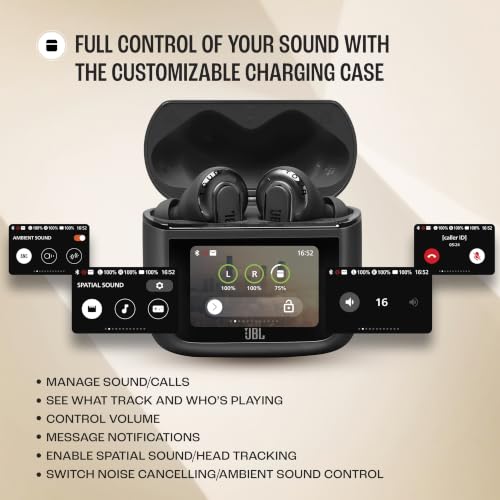 JBL Tour Pro 3 True Wireless Earbuds, Smart Noise Cancelling - Black | Immersive Spatial Audio With Head Tracking, Dual Drivers, Hi-Res Sound, Bluetooth 5.3, Water Resistant For Travel And Work - color: Black