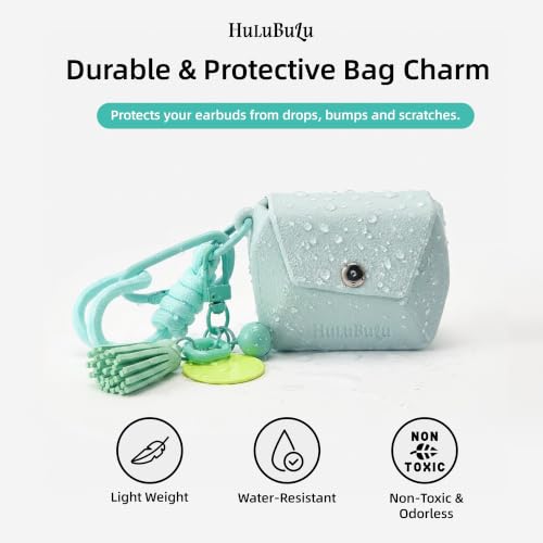 Bubble Pod Wireless Earbuds Case, Shockproof Waterproof EVA Case with Strap & Smiley Charm for Girls,Teens,Gift（Ice Mint） - color: Ice Mint