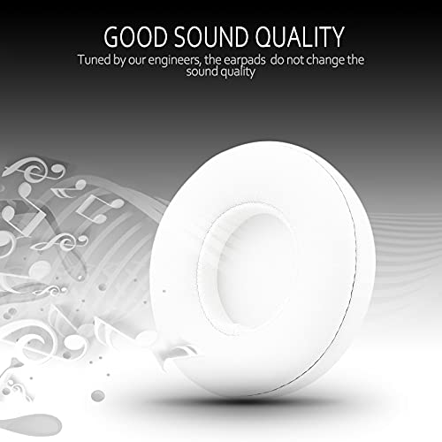 Krone Kalpasmos Earpad Replacement for Beats Solo 2 & 3 Wireless/Wired Headphone, Ear Cushion Premium Protein Leather Memory Foam with Kits, Superb Comfortable Easy to Install – White - color: White