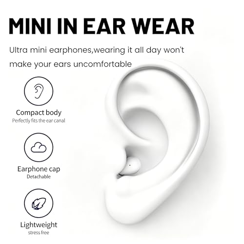 Sleep Earbuds Bluetooth 5.4, Mini Invisible Noise Blocking Sleeping Headphones, Hidden Earbuds with LED Display for Small Ears, for Side Sleepers Meditation Travel Gym Workout (Black) - color: Black