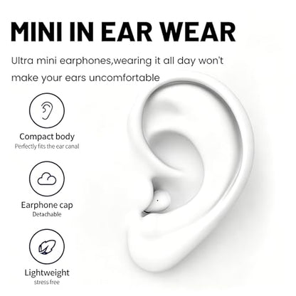 Sleep Earbuds Bluetooth 5.4, Mini Invisible Noise Blocking Sleeping Headphones, Hidden Earbuds with LED Display for Small Ears, for Side Sleepers Meditation Travel Gym Workout (Black) - color: Black