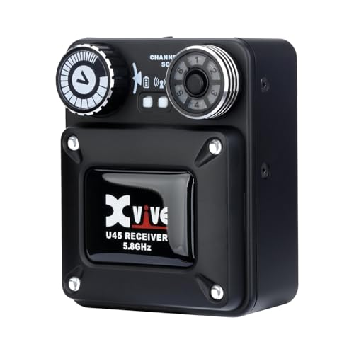 Xvive U45R4 Wireless in Ear Monitor System 5.8ghz IEM System 1 Transmitter and 4 Bodypack Receiver, Black - color: U45R4 BLACK