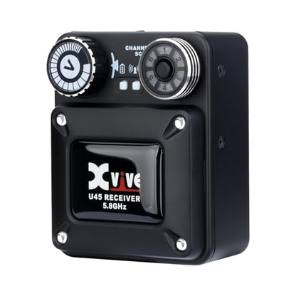 Xvive U45R4 Wireless in Ear Monitor System 5.8ghz IEM System 1 Transmitter and 4 Bodypack Receiver, Black - color: U45R4 BLACK