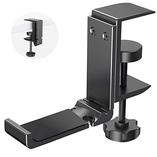 Aluminium Headphone Stand Hanger Under Desk, Foldable Headset Holder with Cable Organizer, Adjustable Clamp-On Headphone Hook, Non-Slip Desk Mount for Gaming Headphones, Bags & Accessories