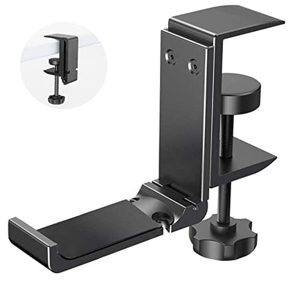Aluminium Headphone Stand Hanger Under Desk, Foldable Headset Holder with Cable Organizer, Adjustable Clamp-On Headphone Hook, Non-Slip Desk Mount for Gaming Headphones, Bags & Accessories