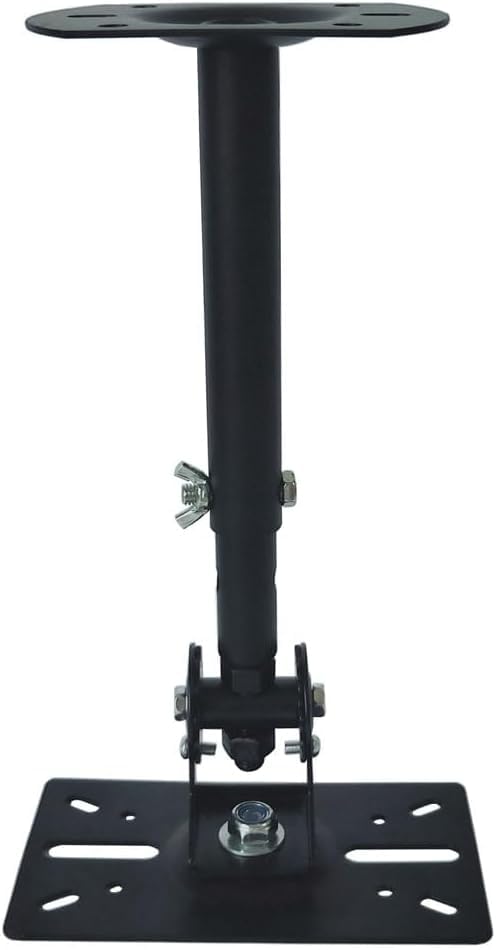 Speaker Wall Ceiling Mount Bracket w/Adjustable Swivel Tilt, Hold up to 66lbs, Retractable Telescopic Arm for Home Surround Sound System Bookshelf Satellite Speakers (2 Packs Black)