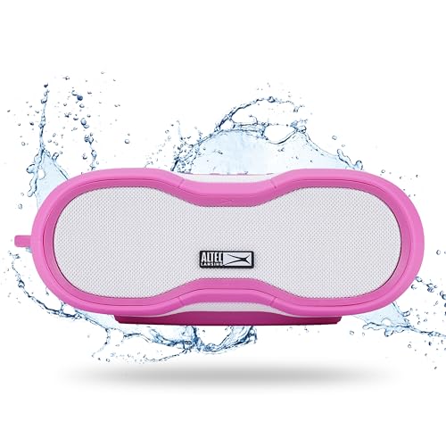 Altec Lansing - Portable Bluetooth Speaker, Waterproof IP67 - color: Barbie Pink/White, size: Medium
