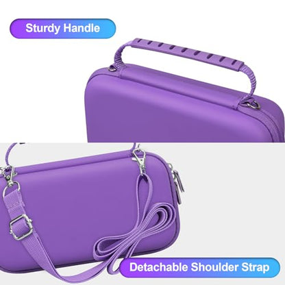 BOVKE Hard Travel Speaker Case for Bose New SoundLink Flex Speaker (2nd Gen) / Bose SoundLink Flex Bluetooth Portable Speaker, Extra Mesh Pocket for Bose Charger, Cables, Purple (W/Shoulder Strap) - color: Purple 2