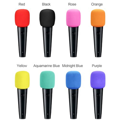 ChromLives Colorful Microphone Cover Microphone Windscreen Foam Cover Top Grade 8 Pack - color: Multi-Color