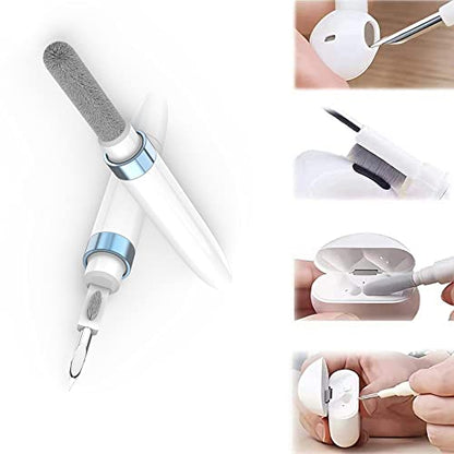 Dual-Brush Earbud Cleaning Pen | 4-in-1 Pro Kit for Precision & Durability, Tool Compatible with Airpods, Galaxy Buds, All Wireless Headsets -Blue - color: Blue