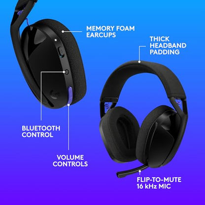 Logitech G321 Lightspeed Wireless Gaming Headset - Black | Dynamic Comfort and fit, 16 kHz Boom mic, 20+ hrs Battery, for PC - color: Black