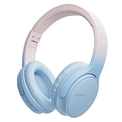 Wireless Headphones, Bluetooth Over Ear Headsets with Microphone, Hi-Fi Audio, 60H Playtime, Touch Control, Foldable Lightweight, On-Ear Headphones for Girls Women, Travel, Work, - color: Baby Blue