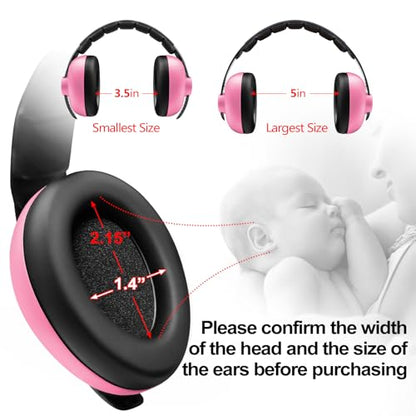 BBTKCARE Baby Headphones Noise Cancelling Headphones for Babies for 3 Months to 3 Years (Pink) - color: Pink