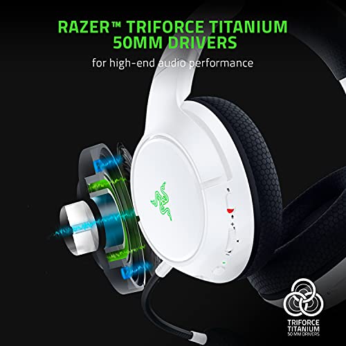 Razer Kaira Pro Wireless Gaming Headset for Xbox: TriForce Titanium 50mm Drivers - Supercardioid Mic - Dedicated Mobile Mic - EQ Pairing - Xbox Wireless & Bluetooth 5.0 - White - color: White, style: Kaira Pro