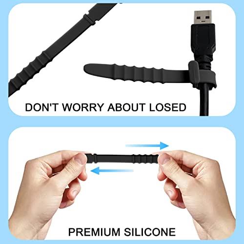 Litoexpe 30 Pieces 4.5" Silica gel Cable Zip Ties | Reusable, for Charging Cables, USB, and Earphone Management