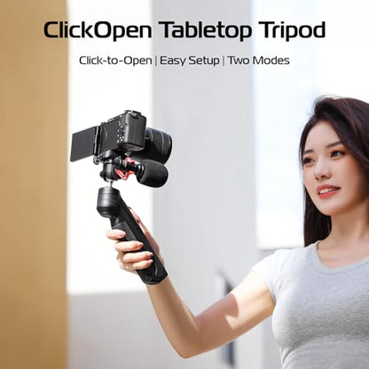 ULANZI TT38 One-Click Opening Vlogging Tripod w Uka F38 Quick-Release | One-Click Open, UKA F38 Quick Release, Cold Shoe, Panoramic Ball Head, Hidden Hook, for Sony Canon Nikon Fujifilm - color: TT38 Tripod