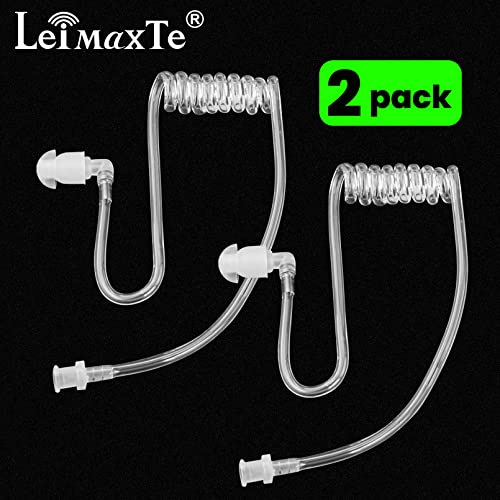 Acoustic Tube Earpiece Coil Tubes Replacement for Two Way Radio Headsets FBI Style Motorola Kenwood Walkie Talkie Earpieces with 2X Radio Earbuds (2 PCS) - size: 2 PCS