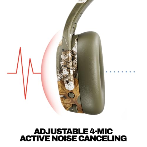 Skullcandy Crusher ANC 2 Wireless Headphones - Realtree Edge Colors Drab | Multi-Sensory Crusher Bass, Over-Ear Fit, Noise Cancelling, 60 Hours Battery, Working Out, Gym, Travel, Study, Music, Gaming - color: Realtree EDGE Drab