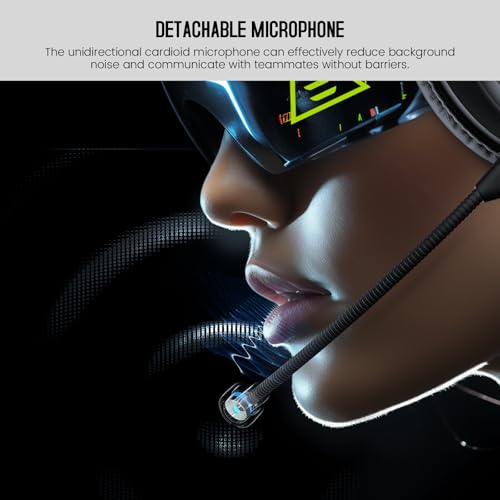 EKSA E900 Gaming Headset with Mic Stereo Headphones for Xbox,PC,PS5 | Detachable Noise Canceling Mic, 3D Surround Sound, Wired Headphone for Gaming, Computer, Laptop, PS4, 3.5MM Jack - color: Black-Sliver