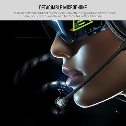 EKSA E900 Gaming Headset with Mic Stereo Headphones for Xbox,PC,PS5 | Detachable Noise Canceling Mic, 3D Surround Sound, Wired Headphone for Gaming, Computer, Laptop, PS4, 3.5MM Jack - color: Black-Sliver