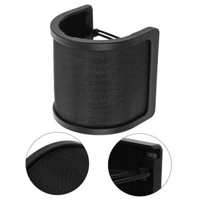 Abaodam U-shaped Double Layer Microphone Windscreen Shield for Professional Studio Recording Noise Reduction Easy to Clean Versatile for Live Streaming and Voice Recognition